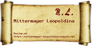 Mittermayer Leopoldina névjegykártya